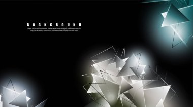 çakışan parlayan üçgenler ile soyut arka plan. izole siyah arka plan. eps 10 vektör illüstrasyon