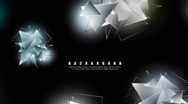 çakışan parlayan üçgenler ile soyut arka plan. izole siyah arka plan. eps 10 vektör illüstrasyon