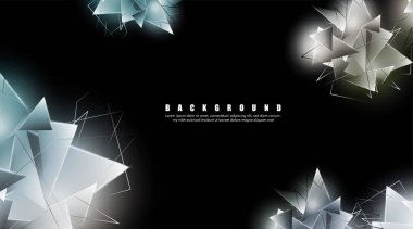 çakışan parlayan üçgenler ile soyut arka plan. izole siyah arka plan. eps 10 vektör illüstrasyon