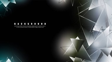 çakışan parlayan üçgenler ile soyut arka plan. izole siyah arka plan. eps 10 vektör illüstrasyon