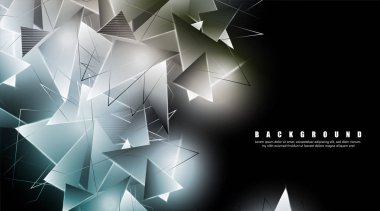 çakışan parlayan üçgenler ile soyut arka plan. izole siyah arka plan. eps 10 vektör illüstrasyon