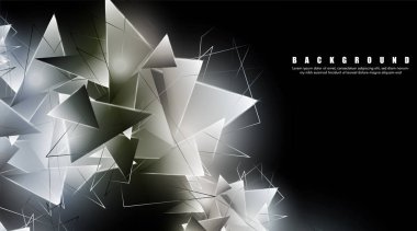 çakışan parlayan üçgenler ile soyut arka plan. izole siyah arka plan. eps 10 vektör illüstrasyon