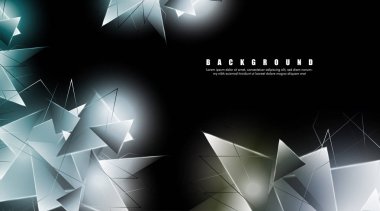 çakışan parlayan üçgenler ile soyut arka plan. izole siyah arka plan. eps 10 vektör illüstrasyon