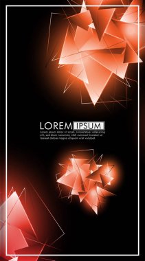 Dikey üçgen arka plan. 3b üçgenlerin soyut kompozisyonu. Modern geometrik arka planlar siyah izole