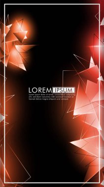 Dikey üçgen arka plan. 3b üçgenlerin soyut kompozisyonu. Modern geometrik arka planlar siyah izole