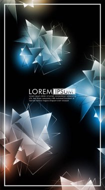 Dikey üçgen arka plan. 3b üçgenlerin soyut kompozisyonu. Modern geometrik arka planlar siyah izole