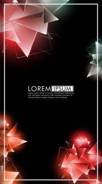 Dikey üçgen arka plan. 3b üçgenlerin soyut kompozisyonu. Modern geometrik arka planlar siyah izole