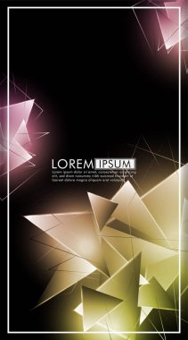 Dikey üçgen arka plan. 3b üçgenlerin soyut kompozisyonu. Modern geometrik arka planlar siyah izole