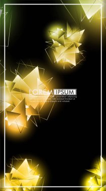 Dikey üçgen arka plan. 3b üçgenlerin soyut kompozisyonu. Modern geometrik arka planlar siyah izole