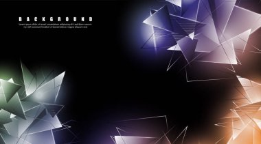 çakışan parlayan üçgenler ile soyut arka plan. izole siyah arka plan. eps 10 vektör illüstrasyon