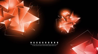 çakışan parlayan üçgenler ile soyut arka plan. izole siyah arka plan. eps 10 vektör illüstrasyon