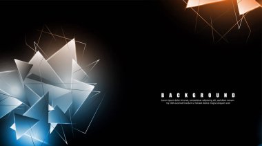 çakışan parlayan üçgenler ile soyut arka plan. izole siyah arka plan. eps 10 vektör illüstrasyon