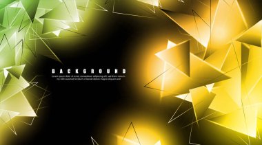 çakışan parlayan üçgenler ile soyut arka plan. izole siyah arka plan. eps 10 vektör illüstrasyon