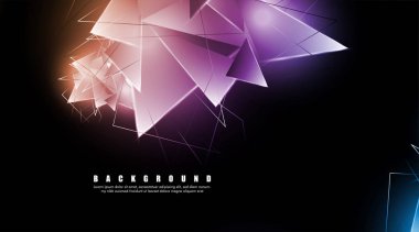 çakışan parlayan üçgenler ile soyut arka plan. izole siyah arka plan. eps 10 vektör illüstrasyon