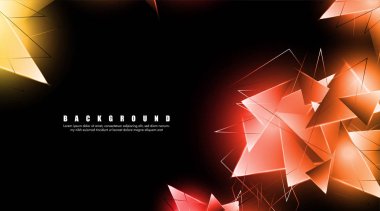 çakışan parlayan üçgenler ile soyut arka plan. izole siyah arka plan. eps 10 vektör illüstrasyon