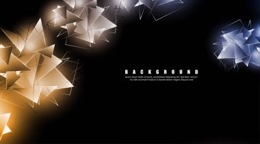 çakışan parlayan üçgenler ile soyut arka plan. izole siyah arka plan. eps 10 vektör illüstrasyon