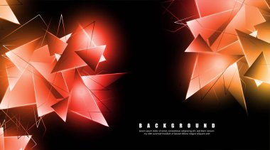 çakışan parlayan üçgenler ile soyut arka plan. izole siyah arka plan. eps 10 vektör illüstrasyon