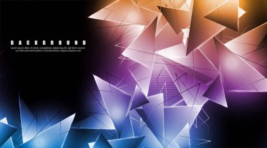 çakışan parlayan üçgenler ile soyut arka plan. izole siyah arka plan. eps 10 vektör illüstrasyon