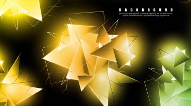 çakışan parlayan üçgenler ile soyut arka plan. izole siyah arka plan. eps 10 vektör illüstrasyon