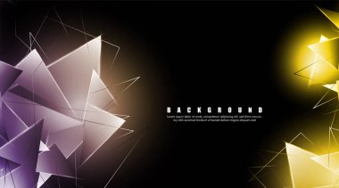 çakışan parlayan üçgenler ile soyut arka plan. izole siyah arka plan. eps 10 vektör illüstrasyon