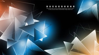 çakışan parlayan üçgenler ile soyut arka plan. izole siyah arka plan. eps 10 vektör illüstrasyon