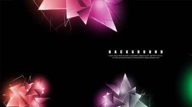 çakışan parlayan üçgenler ile soyut arka plan. izole siyah arka plan. eps 10 vektör illüstrasyon