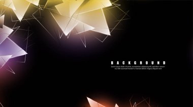 çakışan parlayan üçgenler ile soyut arka plan. izole siyah arka plan. eps 10 vektör illüstrasyon