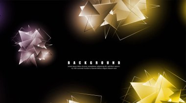 çakışan parlayan üçgenler ile soyut arka plan. izole siyah arka plan. eps 10 vektör illüstrasyon