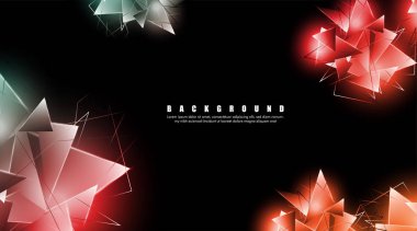 çakışan parlayan üçgenler ile soyut arka plan. izole siyah arka plan. eps 10 vektör illüstrasyon