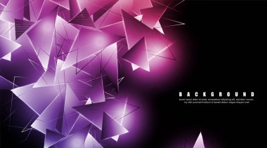 çakışan parlayan üçgenler ile soyut arka plan. izole siyah arka plan. eps 10 vektör illüstrasyon