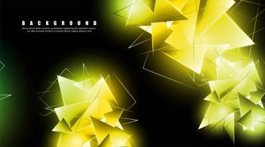 çakışan parlayan üçgenler ile soyut arka plan. izole siyah arka plan. eps 10 vektör illüstrasyon