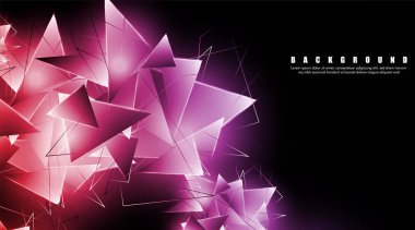 çakışan parlayan üçgenler ile soyut arka plan. izole siyah arka plan. eps 10 vektör illüstrasyon