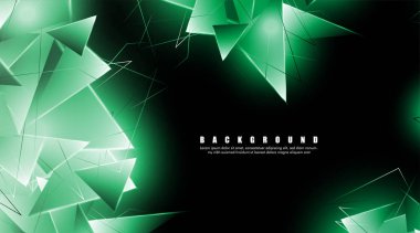 çakışan parlayan yeşil üçgenler ile soyut arka plan. izole siyah arka plan. eps 10 vektör illüstrasyon