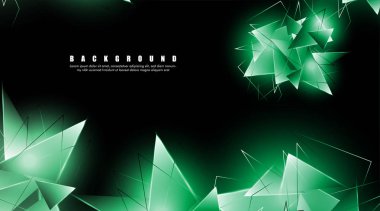 çakışan parlayan yeşil üçgenler ile soyut arka plan. izole siyah arka plan. eps 10 vektör illüstrasyon