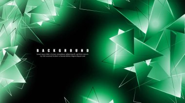 çakışan parlayan yeşil üçgenler ile soyut arka plan. izole siyah arka plan. eps 10 vektör illüstrasyon