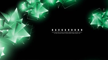 çakışan parlayan yeşil üçgenler ile soyut arka plan. izole siyah arka plan. eps 10 vektör illüstrasyon