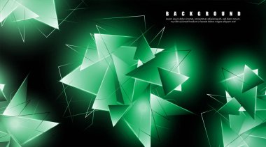 çakışan parlayan yeşil üçgenler ile soyut arka plan. izole siyah arka plan. eps 10 vektör illüstrasyon