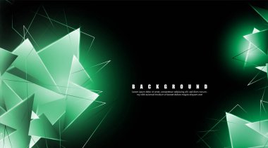çakışan parlayan yeşil üçgenler ile soyut arka plan. izole siyah arka plan. eps 10 vektör illüstrasyon