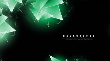 çakışan parlayan yeşil üçgenler ile soyut arka plan. izole siyah arka plan. eps 10 vektör illüstrasyon