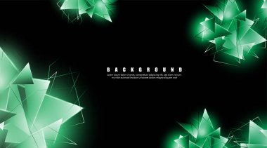 çakışan parlayan yeşil üçgenler ile soyut arka plan. izole siyah arka plan. eps 10 vektör illüstrasyon