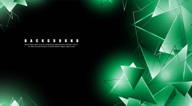 çakışan parlayan yeşil üçgenler ile soyut arka plan. izole siyah arka plan. eps 10 vektör illüstrasyon