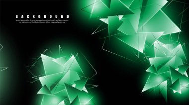 çakışan parlayan yeşil üçgenler ile soyut arka plan. izole siyah arka plan. eps 10 vektör illüstrasyon