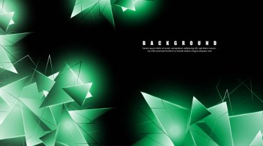 çakışan parlayan yeşil üçgenler ile soyut arka plan. izole siyah arka plan. eps 10 vektör illüstrasyon