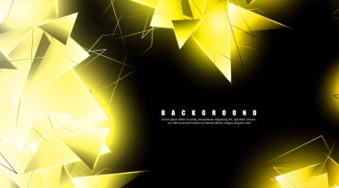 çakışan parlayan altın üçgenler ile soyut arka plan. izole siyah arka plan. eps 10 vektör illüstrasyon
