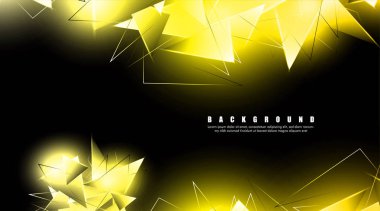 çakışan parlayan altın üçgenler ile soyut arka plan. izole siyah arka plan. eps 10 vektör illüstrasyon