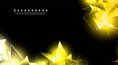 çakışan parlayan altın üçgenler ile soyut arka plan. izole siyah arka plan. eps 10 vektör illüstrasyon