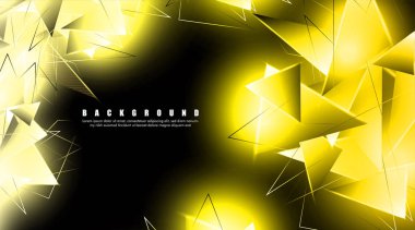 çakışan parlayan altın üçgenler ile soyut arka plan. izole siyah arka plan. eps 10 vektör illüstrasyon