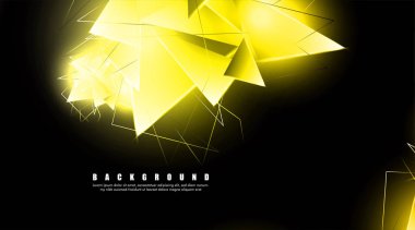 çakışan parlayan altın üçgenler ile soyut arka plan. izole siyah arka plan. eps 10 vektör illüstrasyon