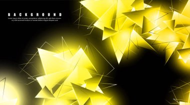 çakışan parlayan altın üçgenler ile soyut arka plan. izole siyah arka plan. eps 10 vektör illüstrasyon
