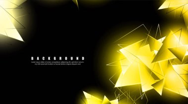 çakışan parlayan altın üçgenler ile soyut arka plan. izole siyah arka plan. eps 10 vektör illüstrasyon